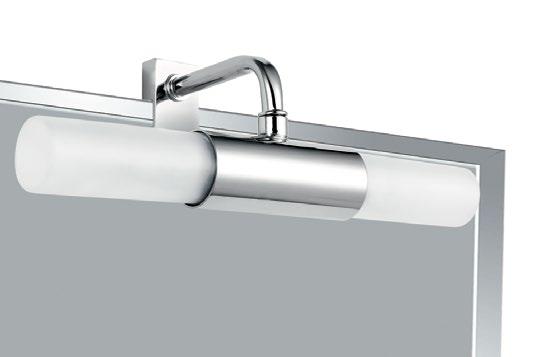 Applique da specchio in metallo cromato con diffusore in vetro bianco satinato 2XG9 non incluse fissaggio a parete o su specchio collezione ROBY Applique da specchio in metallo cromato con diffusore in vetro bianco satinato 2XG9 non incluse fissaggio a parete o su specchio collezione ROBY